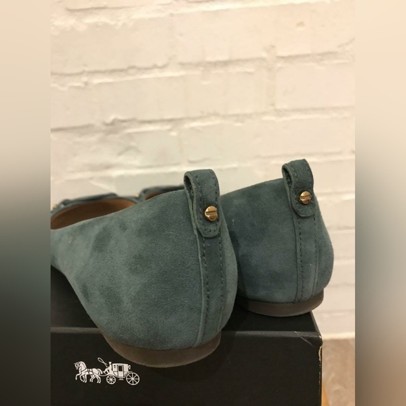 Tory Burch Designer Suede Olive Green Gabriel Ballet Flats Sz 7 - Picture 4 of 8